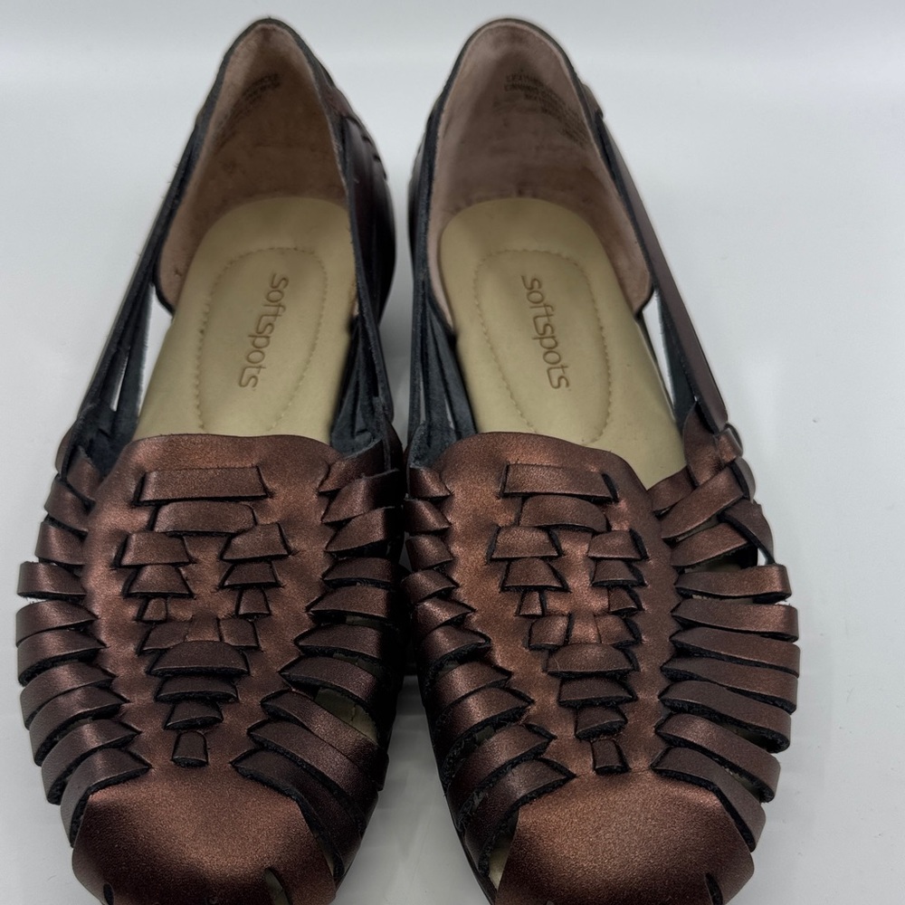 Softspots Women's Metallic Brown Loafers